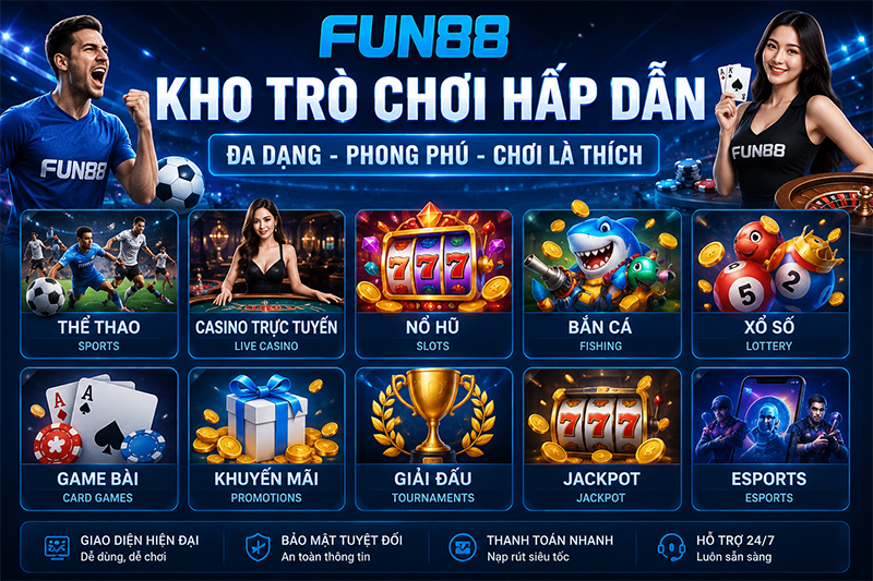 Kho trò chơi hấp dẫn của Fun88